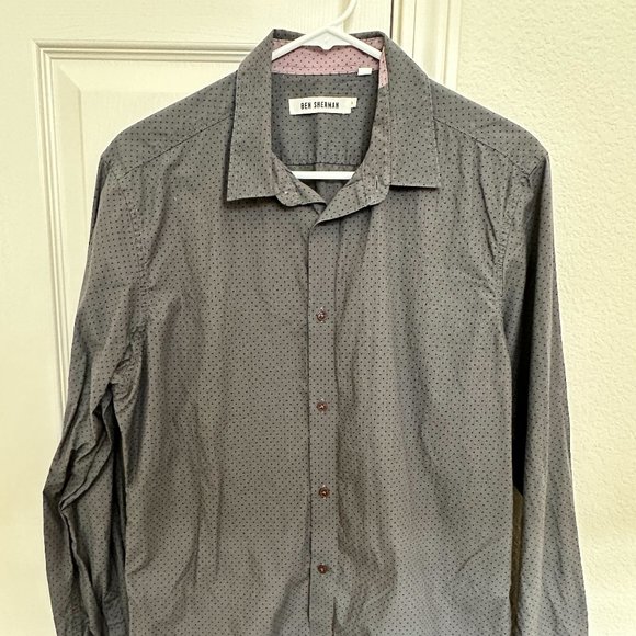 Ben Sherman - Grey Polka Dot Button Down Shirt - Picture 2 of 4
